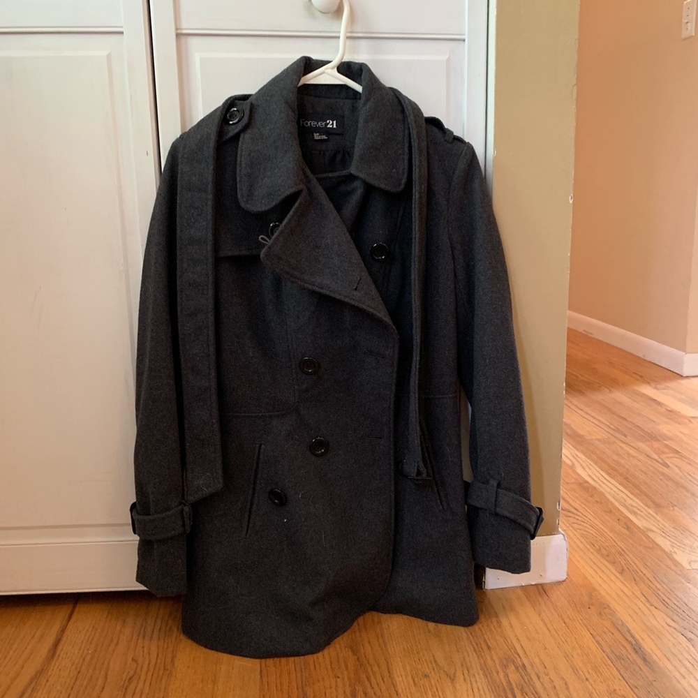 Dark grey pea coat